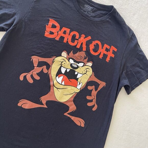 Looney Tunes Taz the Tasmanian devil Back Off Shirt Size Medium 100%‎ Cotton - Picture 6 of 9